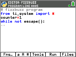 TI-84 Plus CE Python screenshot for Unit 3, Apps step 3