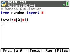 TI-84 Plus CE Python screen for step 1