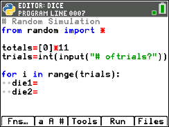 TI-84 Plus CE Python screen for step 3