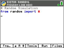 TI-84 Plus CE Python screenshot for Step 2