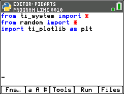 TI-84 Plus CE Python screen for step 2