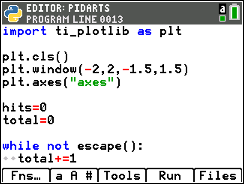 TI-84 Plus CE Python screen for step 5