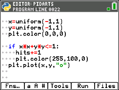 TI-84 Plus CE Python screen for step 8