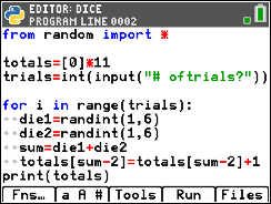 TI-84 Plus CE Python screen for Step 2