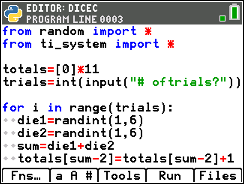 TI-84 Plus CE Python screen for Step 3