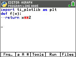 TI-84 Plus CE Python screen for step 7
