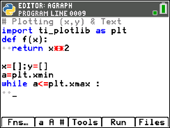 TI-84 Plus CE Python screen for step 9