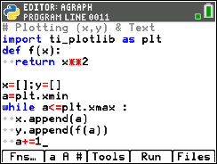 TI-84 Plus CE Python screen for step 11