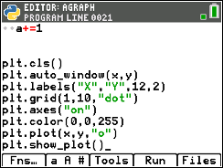 TI-84 Plus CE Python screen for step 13